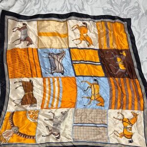 Luxury Silk Scarf with Equestrian Design